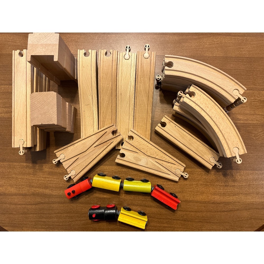 IKEA Wood Wooden Track Bridge Cars Pre-owned Very Good Cond.